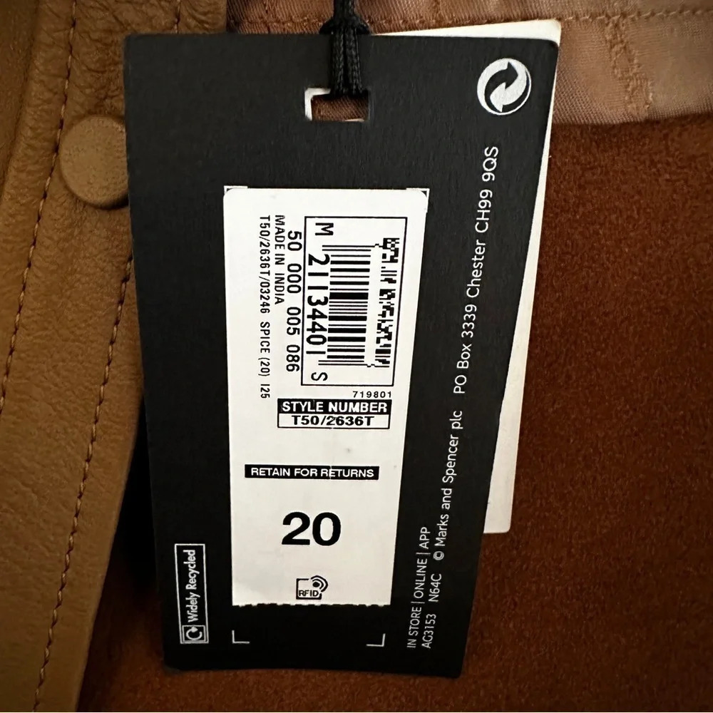 Autograph by Marks & Spencer 100% Leather Snap-front Shirt Jacket - US Size 16 - Picture 13 of 17